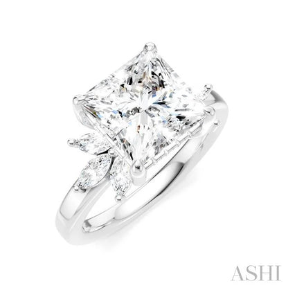 Princess Shape Semi-Mount Diamond Engagement Ring