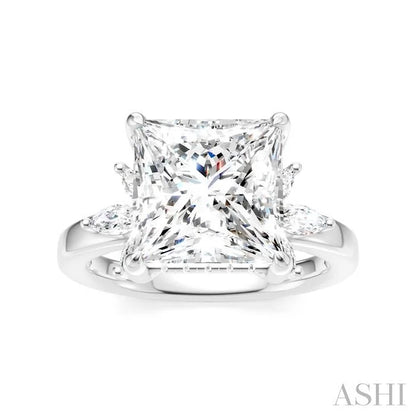 Princess Shape Semi-Mount Diamond Engagement Ring