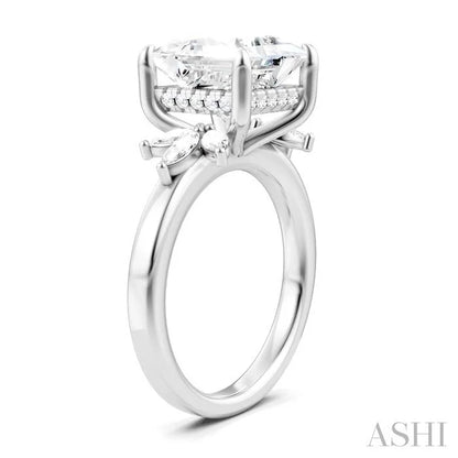 Princess Shape Semi-Mount Diamond Engagement Ring