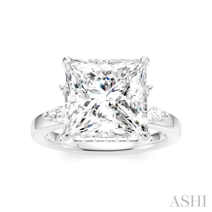 Princess Shape Semi-Mount Diamond Engagement Ring