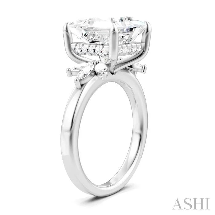 Princess Shape Semi-Mount Diamond Engagement Ring