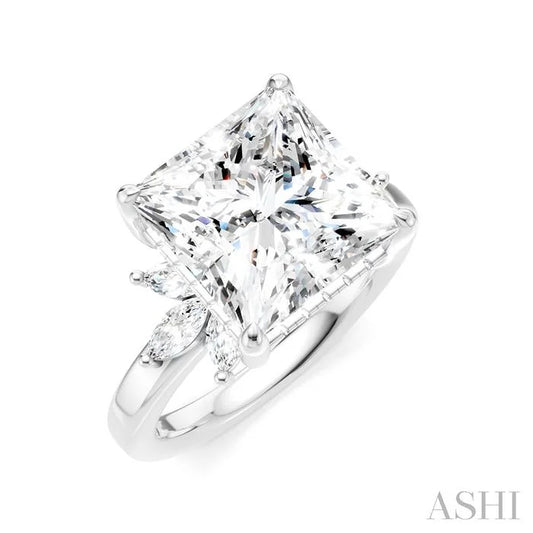 Princess Shape Semi-Mount Diamond Engagement Ring