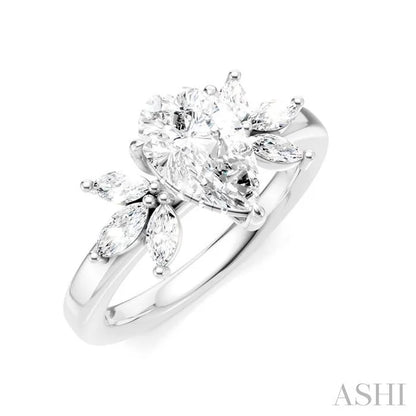 Pear Shape Semi-Mount Diamond Engagement Ring