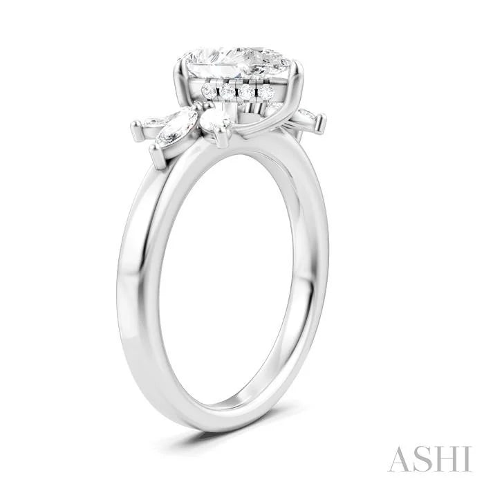 Pear Shape Semi-Mount Diamond Engagement Ring