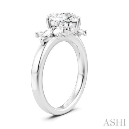 Pear Shape Semi-Mount Diamond Engagement Ring