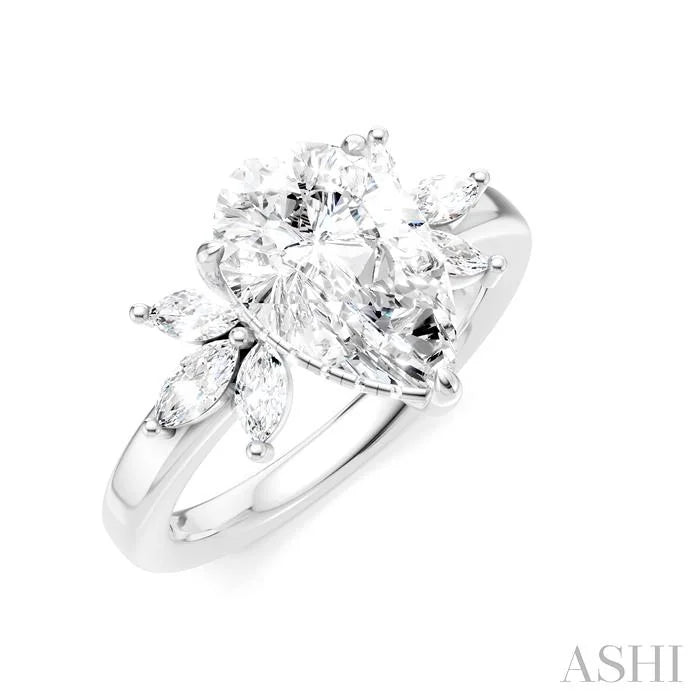 Pear Shape Semi-Mount Diamond Engagement Ring