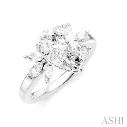 Pear Shape Semi-Mount Diamond Engagement Ring