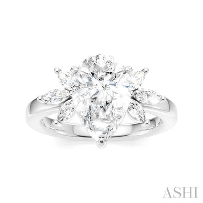 Pear Shape Semi-Mount Diamond Engagement Ring