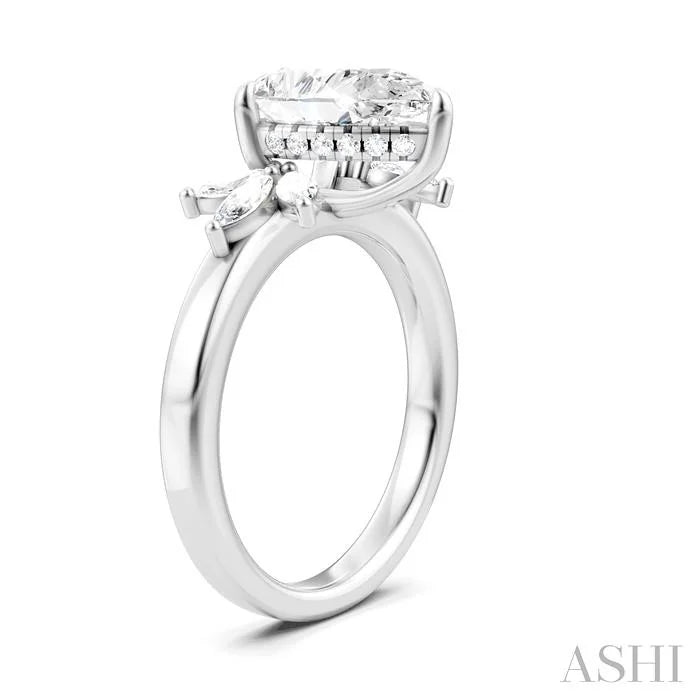 Pear Shape Semi-Mount Diamond Engagement Ring