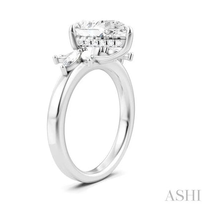 Pear Shape Semi-Mount Diamond Engagement Ring