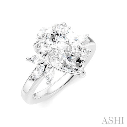 Pear Shape Semi-Mount Diamond Engagement Ring