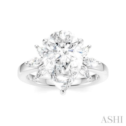 Pear Shape Semi-Mount Diamond Engagement Ring