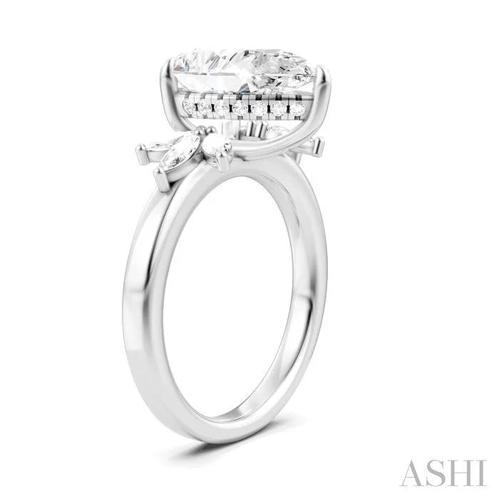 Pear Shape Semi-Mount Diamond Engagement Ring