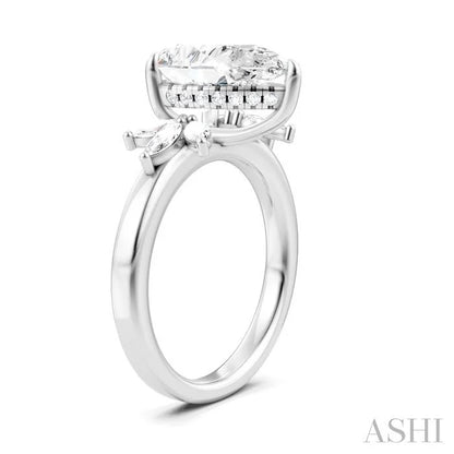 Pear Shape Semi-Mount Diamond Engagement Ring