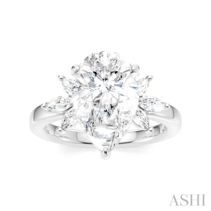 Pear Shape Semi-Mount Diamond Engagement Ring