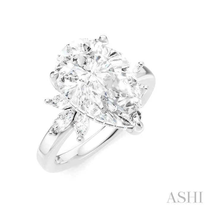 Pear Shape Semi-Mount Diamond Engagement Ring