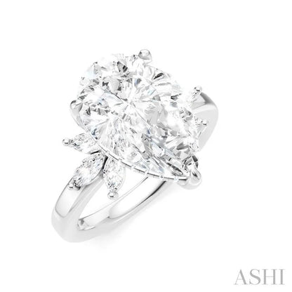 Pear Shape Semi-Mount Diamond Engagement Ring