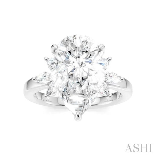 Pear Shape Semi-Mount Diamond Engagement Ring