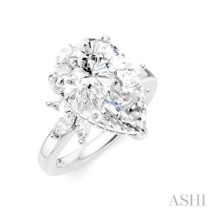 Pear Shape Semi-Mount Diamond Engagement Ring