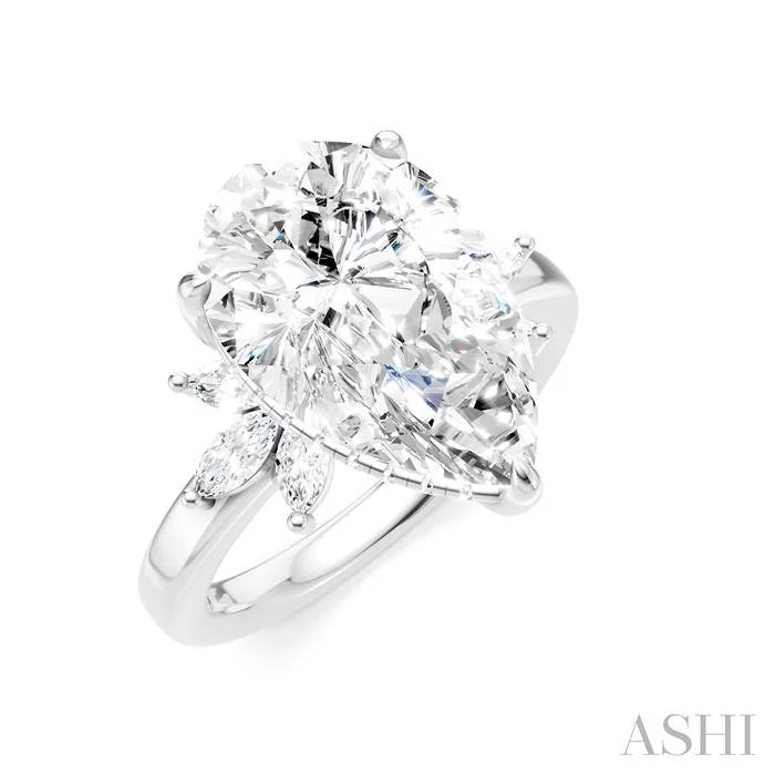 Pear Shape Semi-Mount Diamond Engagement Ring