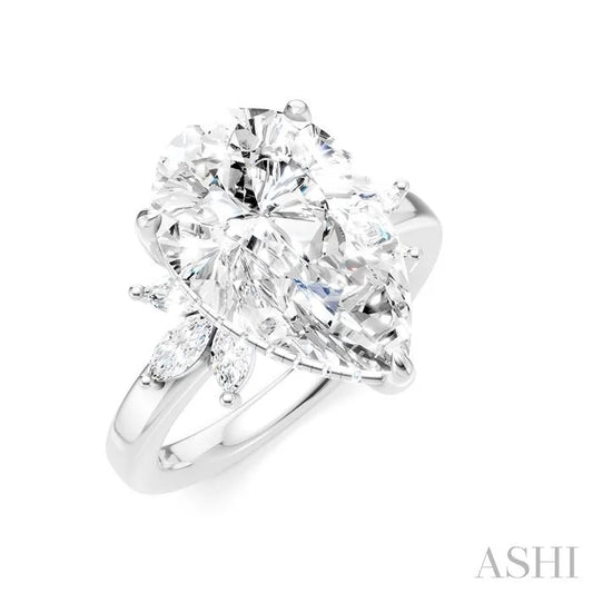 Pear Shape Semi-Mount Diamond Engagement Ring