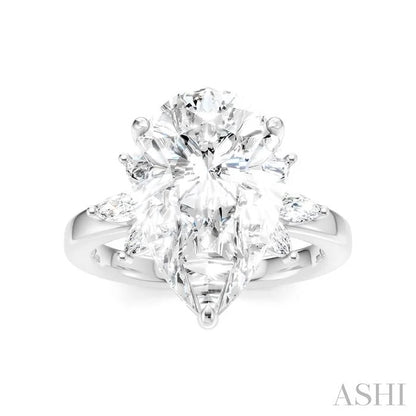 Pear Shape Semi-Mount Diamond Engagement Ring