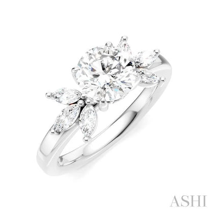 Round Shape Semi-Mount Diamond Engagement Ring