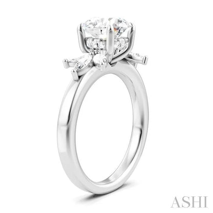 Round Shape Semi-Mount Diamond Engagement Ring