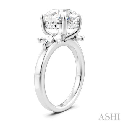 Round Shape Semi-Mount Diamond Engagement Ring