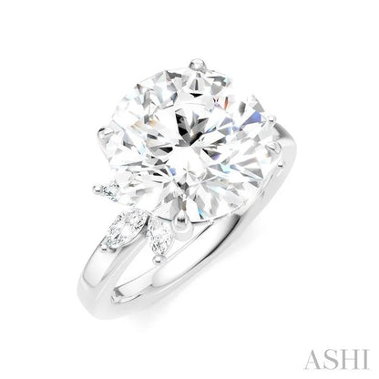 Round Shape Semi-Mount Diamond Engagement Ring