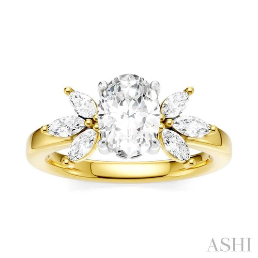 Oval Shape Semi-Mount Diamond Engagement Ring
