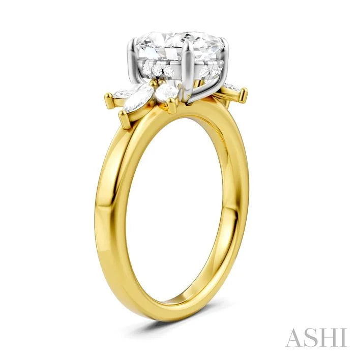 Oval Shape Semi-Mount Diamond Engagement Ring