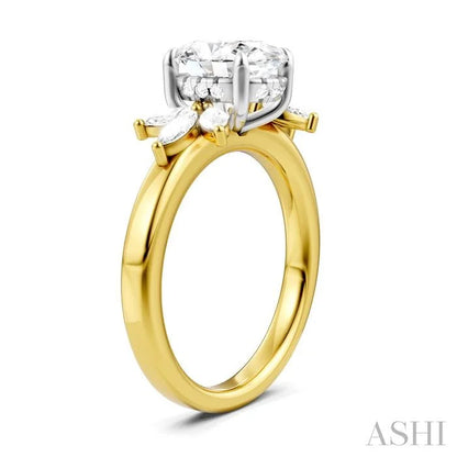 Oval Shape Semi-Mount Diamond Engagement Ring