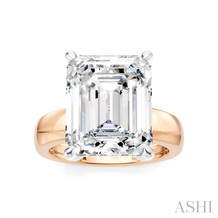 Emerald Shape Semi-Mount Diamond Engagement Ring
