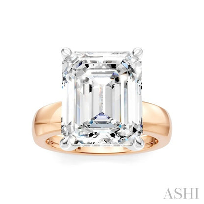 Emerald Shape Semi-Mount Diamond Engagement Ring