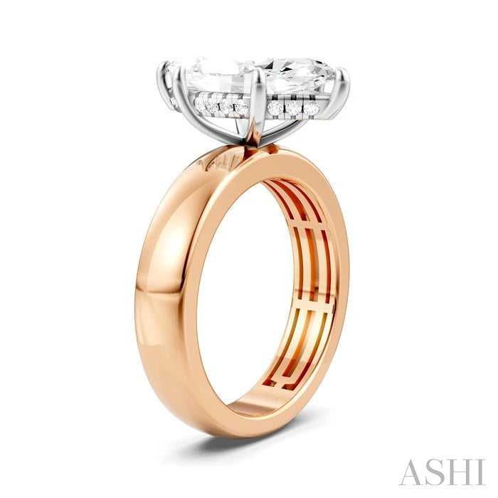 Marquise Shape Semi-Mount Diamond Engagement Ring