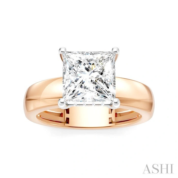 Princess Shape Semi-Mount Diamond Engagement Ring