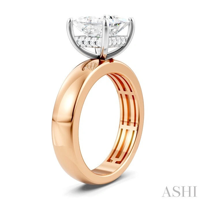 Princess Shape Semi-Mount Diamond Engagement Ring