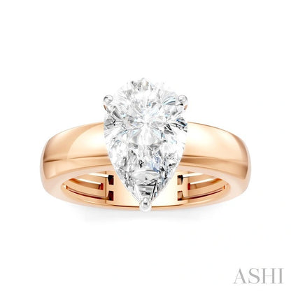 Pear Shape Semi-Mount Diamond Engagement Ring