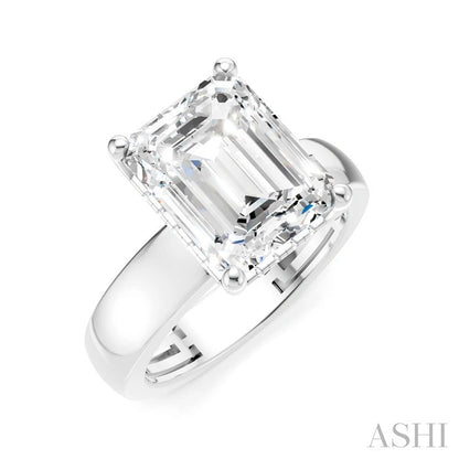 Emerald Shape Semi-Mount Diamond Engagement Ring