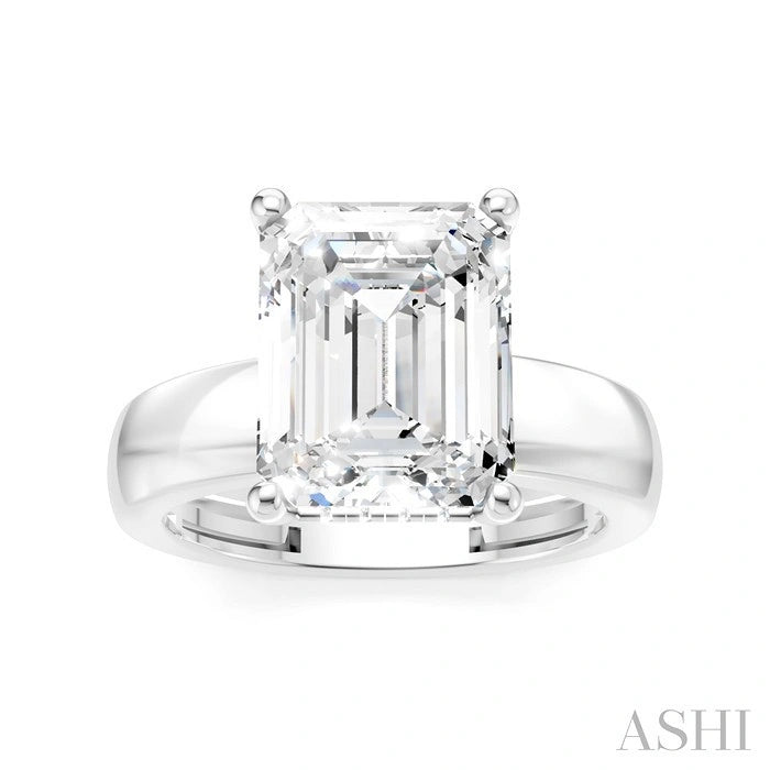 Emerald Shape Semi-Mount Diamond Engagement Ring