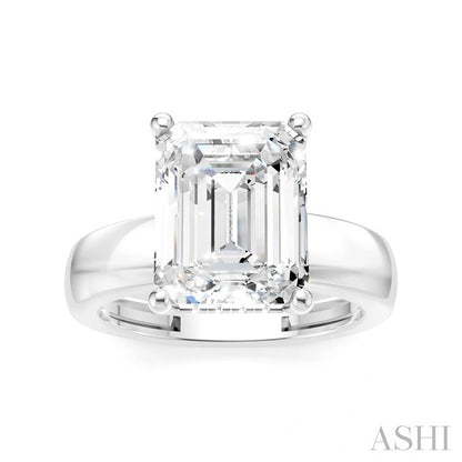 Emerald Shape Semi-Mount Diamond Engagement Ring
