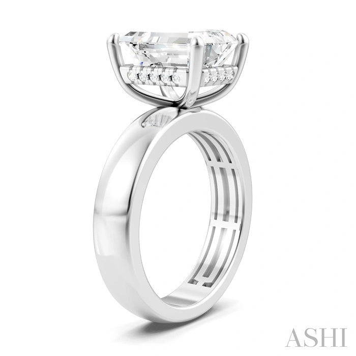 Emerald Shape Semi-Mount Diamond Engagement Ring