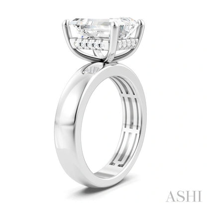 Emerald Shape Semi-Mount Diamond Engagement Ring