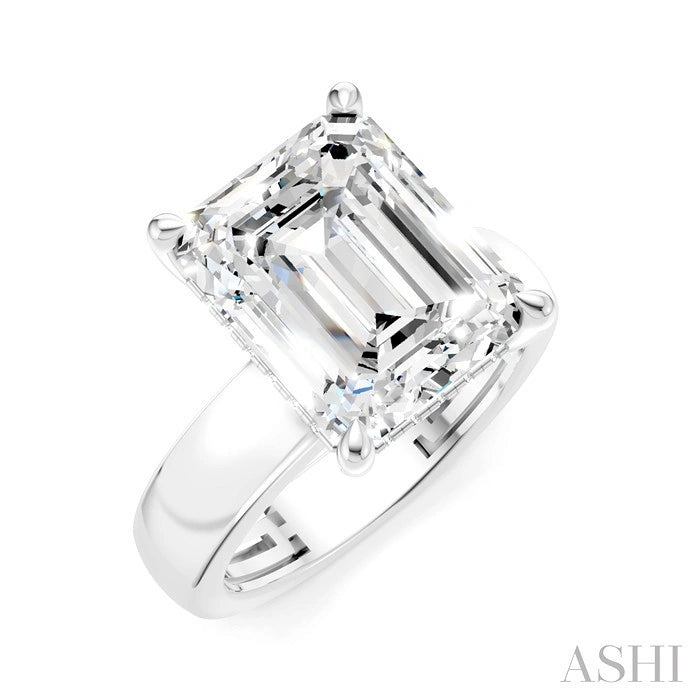 Emerald Shape Semi-Mount Diamond Engagement Ring
