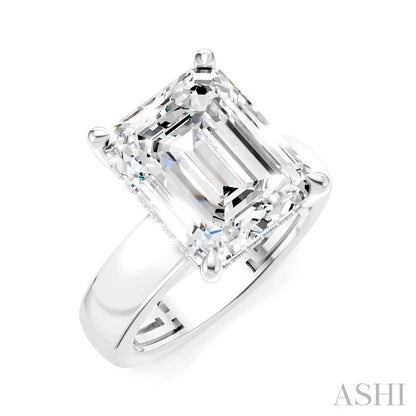Emerald Shape Semi-Mount Diamond Engagement Ring
