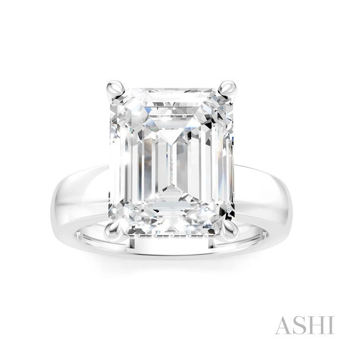Emerald Shape Semi-Mount Diamond Engagement Ring