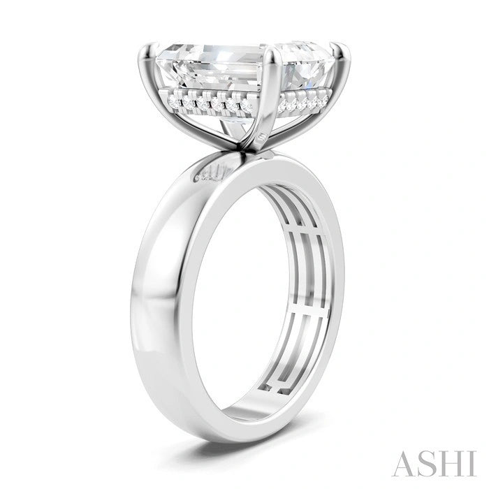 Emerald Shape Semi-Mount Diamond Engagement Ring