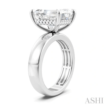 Emerald Shape Semi-Mount Diamond Engagement Ring