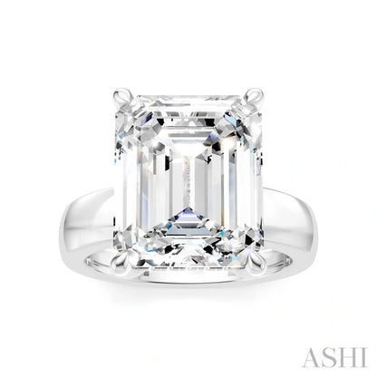 Emerald Shape Semi-Mount Diamond Engagement Ring